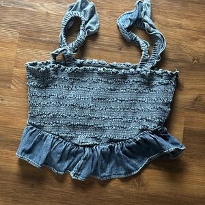 American Eagle Outfitters Textured Blue Top